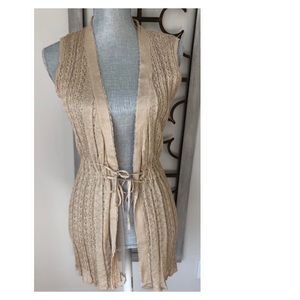 Silk  and Linen blend open knit vest
